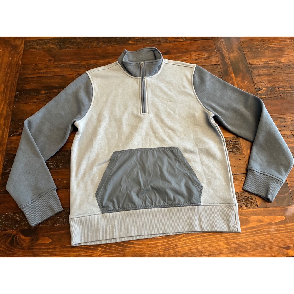 Michael Kors Blue Chambray Two Tone Sweater, Men's Size Large